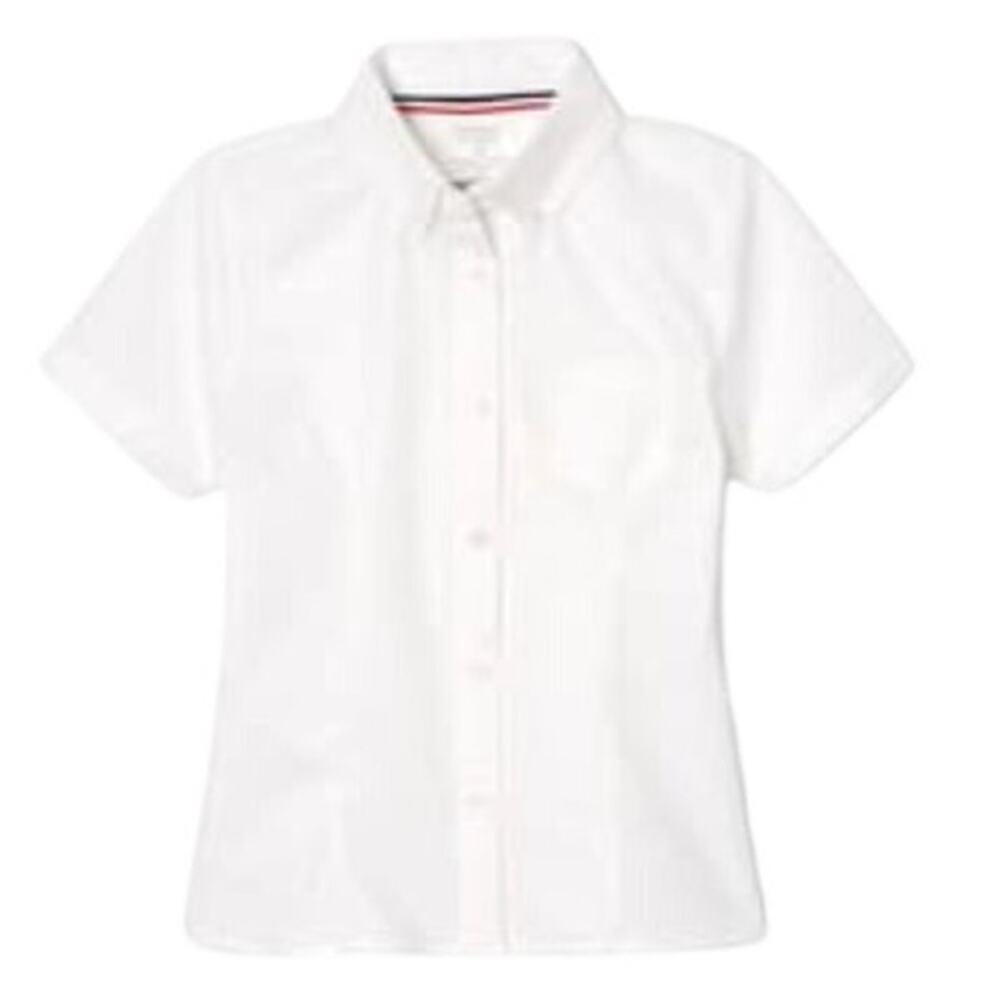 French Toast Short Sleeve Fitted Oxford Shirt (Feminine Fit) NWT